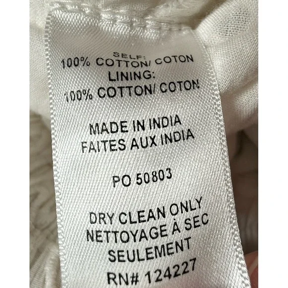 MISA White Eyelet Tiered Midi Skirt Womens Small Boho Ruffle Cottagecore Elastic - Picture 3 of 6